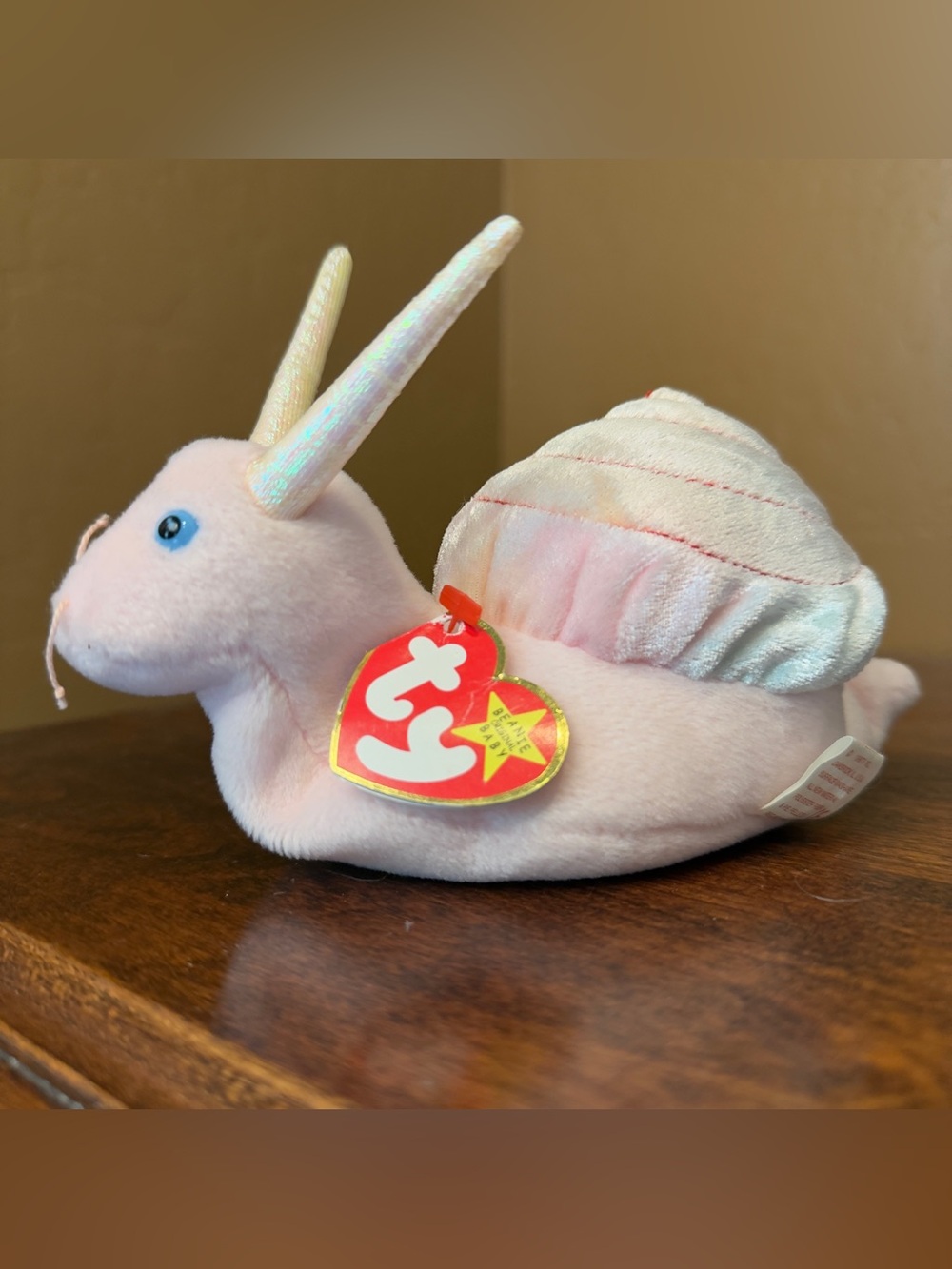 Ty Swirly the Snail Pink Plush Beanie Baby Tag